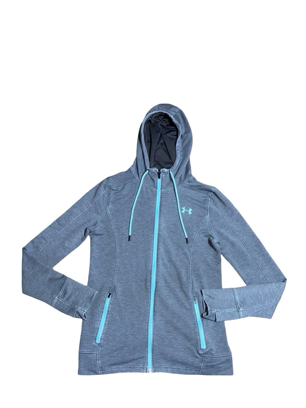 Under Armour Full Zip Hoodie Athletic Sweatshirt relaxed Fit Thumbhole Cuffs